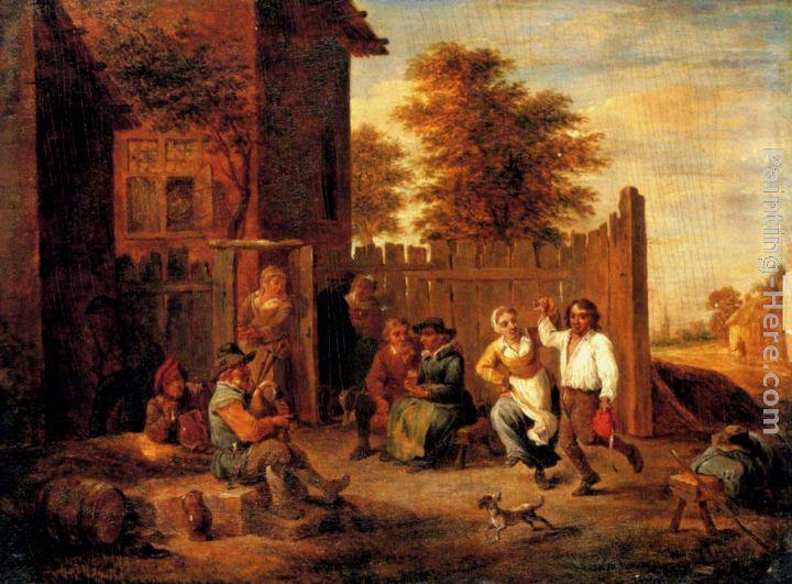 David the Younger Teniers Peasants merrying outside an inn